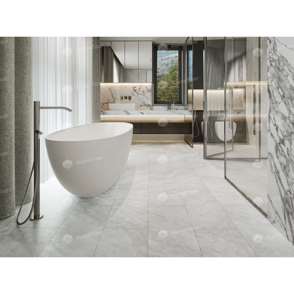 Кварц-виниловая LVT напольная плитка Alpine Floor (Альпин Флор) Light Stone 2,5/43 Чили (Chile), ЕСО 15-5