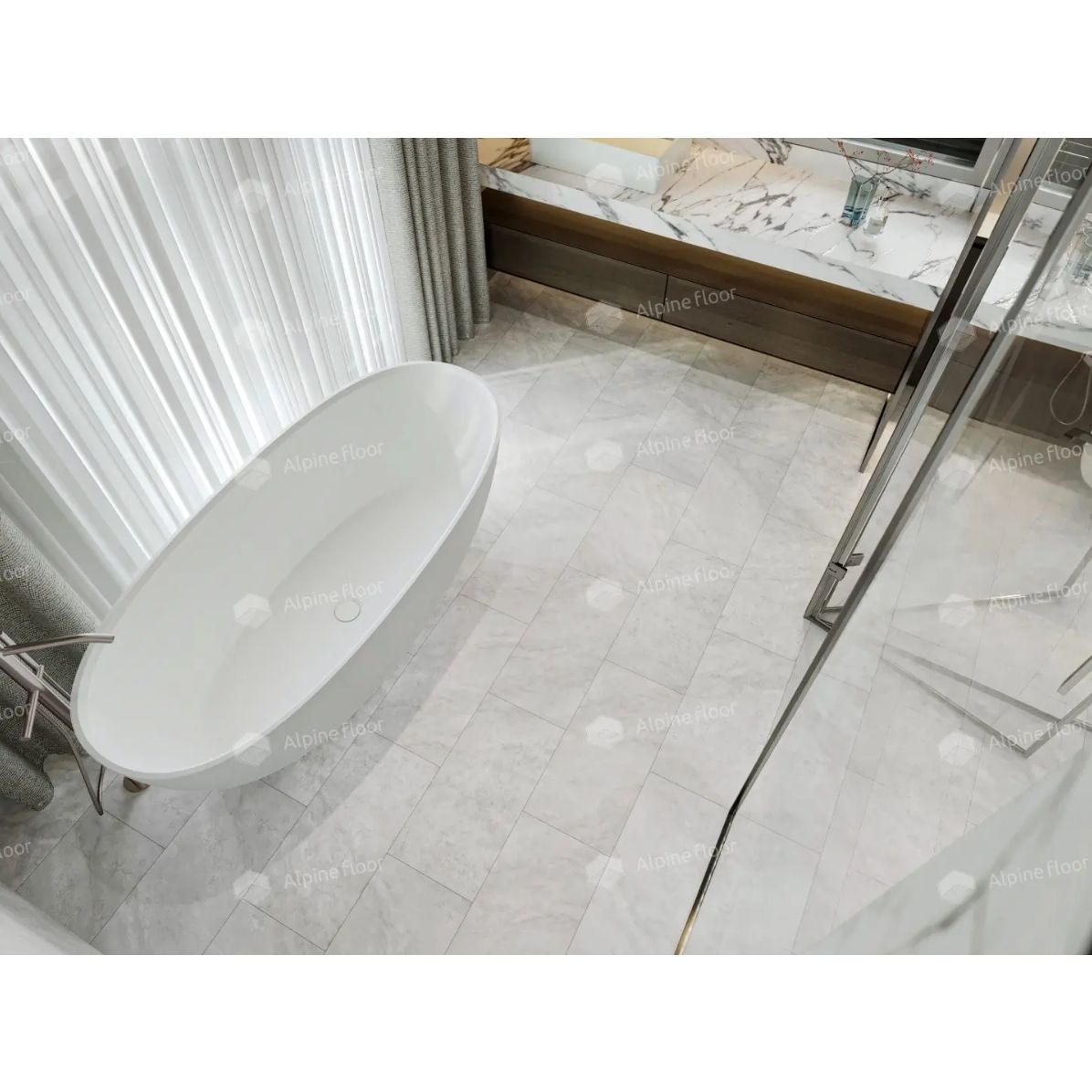 Кварц-виниловая LVT напольная плитка Alpine Floor (Альпин Флор) Light Stone 2,5/43 Чили (Chile), ЕСО 15-5