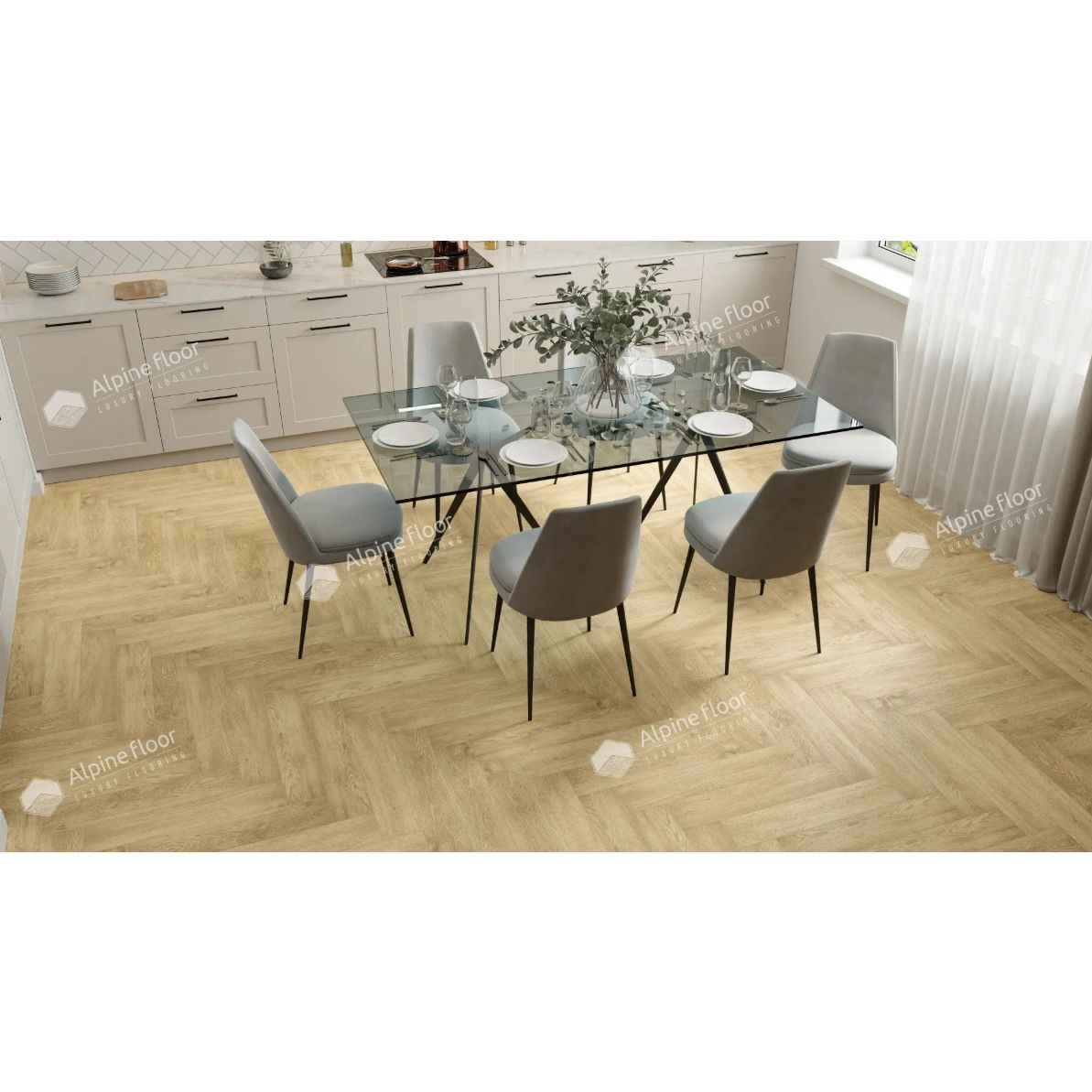 Виниловый SPC ламинат Alpine Floor (Альпин Флор) Parquet Premium ABA 8/43 Дуб Ваниль Селект (Oak Vanilla Select), ЕСО 19-3 MC