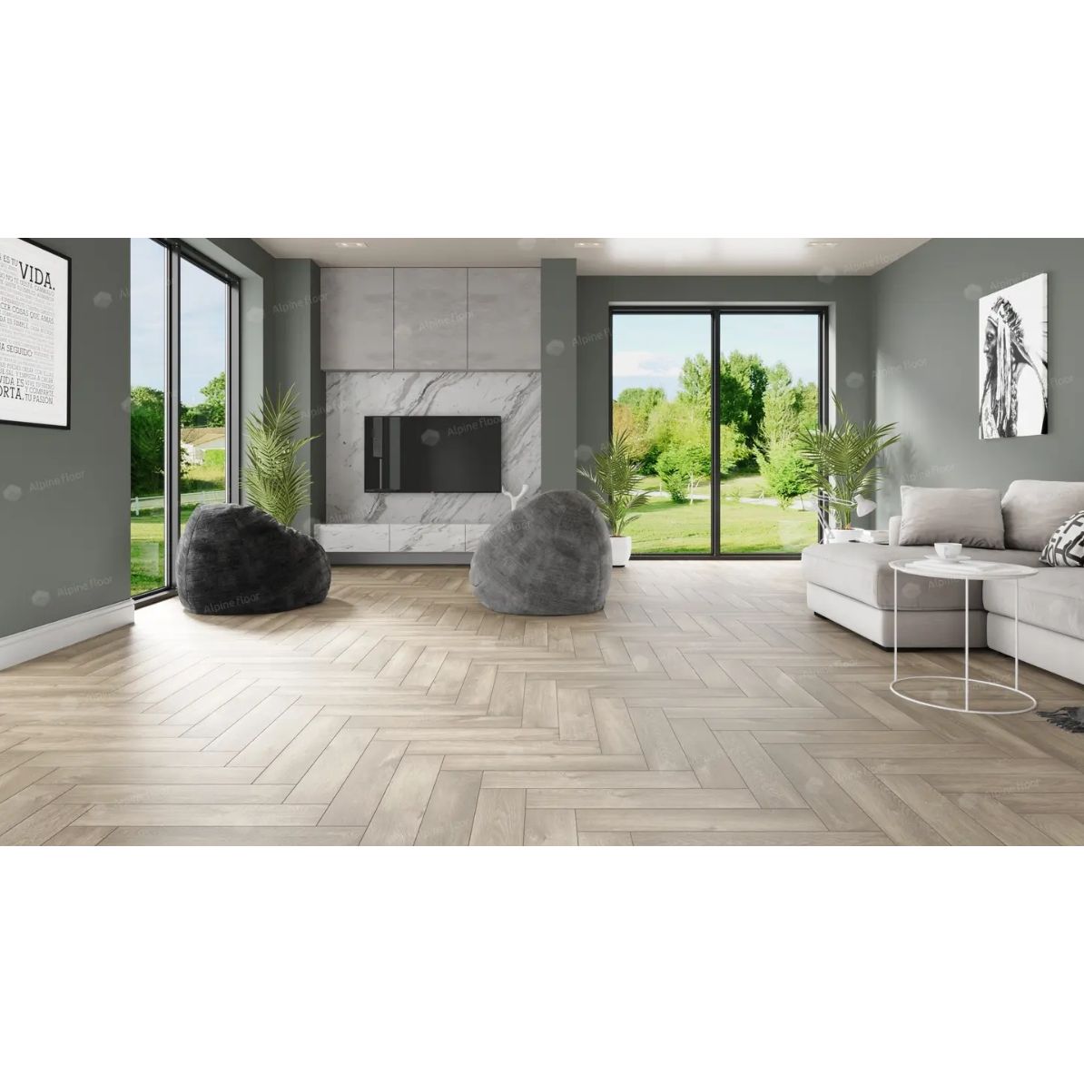 Виниловый SPC ламинат Alpine Floor (Альпин Флор) Parquet Premium ABA 8/43 Дуб Натуральный Отбеленный (Oak Natural Bleached), ЕСО 19-5 MC