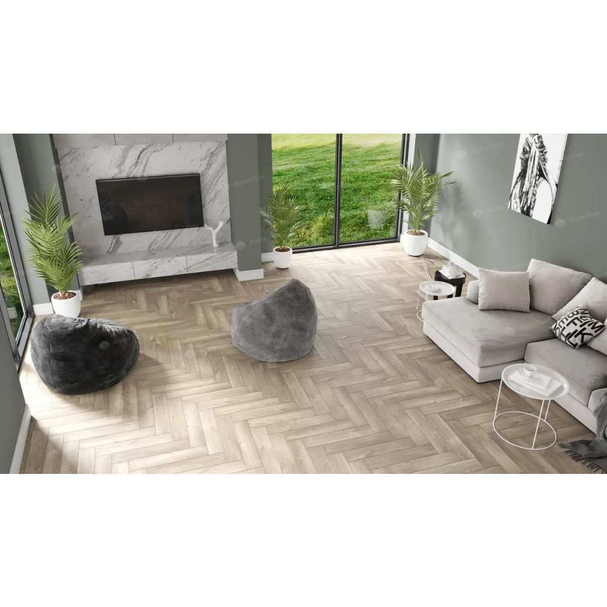 Виниловый SPC ламинат Alpine Floor (Альпин Флор) Parquet Premium ABA 8/43 Дуб Натуральный Отбеленный (Oak Natural Bleached), ЕСО 19-5 MC