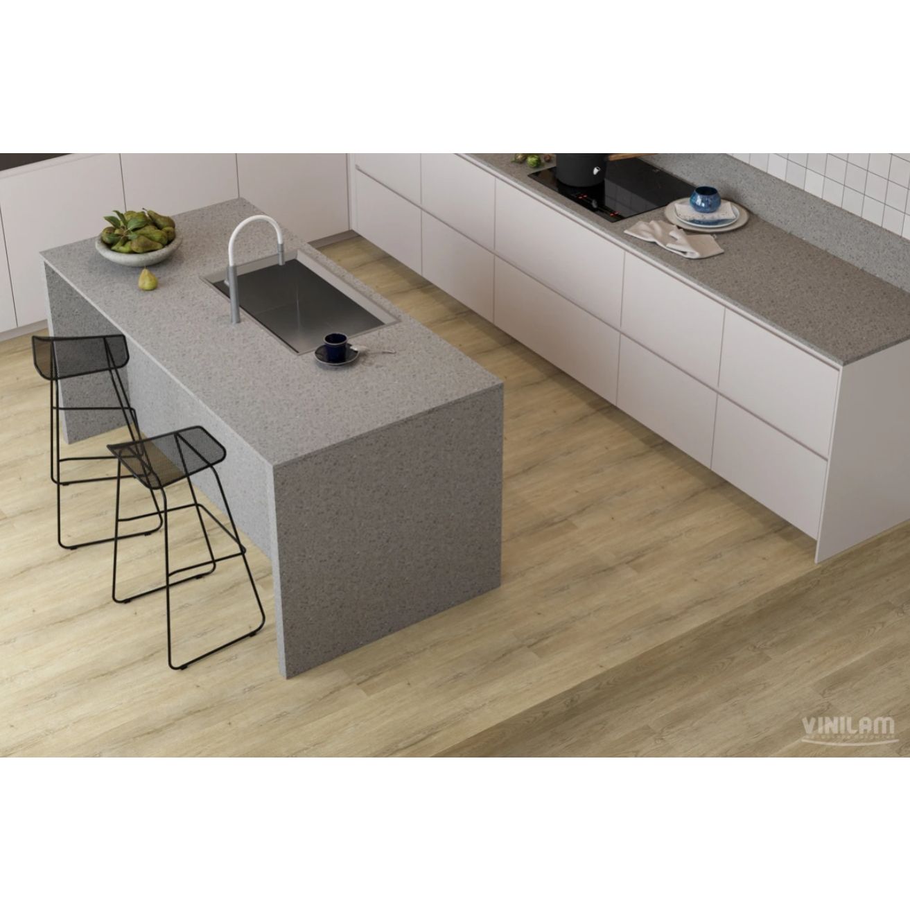 Виниловый пол Vinilam (Винилам) Glue Дуб Шверин 2,5/43 (Oak Schwerin), 8895