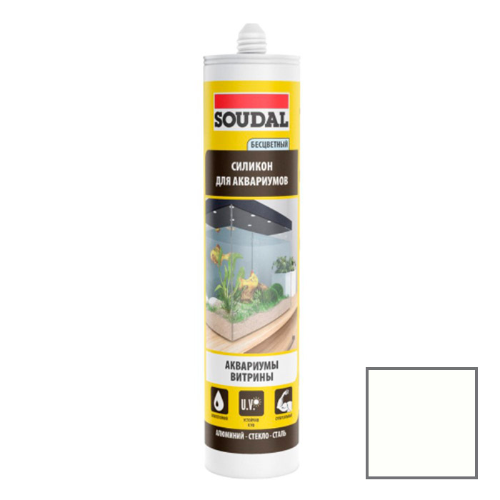 Герметик силикон Soudal (Соудал) Аквариумный бесцветный 280 мл