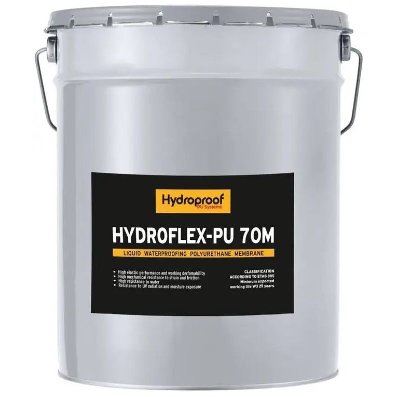 Гидроизоляционная полиуретановая мембрана Hydroproof (Гидропроф) HydroFlex-PU 70M однокомпонентная 25 кг