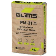 Штукатурка гипсовая Glims PM-21 белая 40 кг
