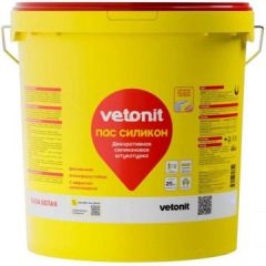 Штукатурка силиконовая декоративная Weber-Vetonit (Ветонит) Пас Силикон Короед 2 мм белый 25 кг