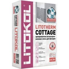 Штукатурно-клеевая смесь цементная Litokol Litotherm Cottage 25 кг