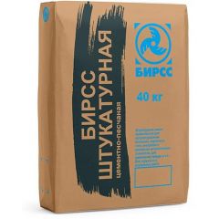 Штукатурка цементная БИРСС (BIRSS) 48 Машинного нанесения серая (М150) серая 40 кг