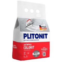 Затирка Plitonit (Плитонит) Colorit для плиточных швов цементная темно-серая 2 кг