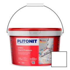 Затирка эластичная Plitonit (Плитонит) Colorit Premium с армирующими волокнами для швов от 0,5 до 13 мм между всеми типами плитки белая 2 кг
