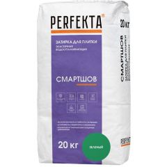 Затирка цементная Perfekta (Пэрфекта) Смартшов для плитки эластичная водоотталкивающая зеленый 20 кг