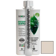 Затирка глянцевая эпоксидная двухкомпонентная для плиточных швов Demex (Демекс) Светлый бежевый 0,4 кг DGE-102