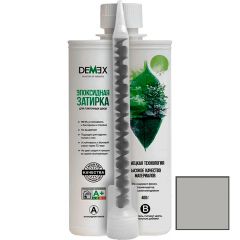Затирка глянцевая эпоксидная двухкомпонентная для плиточных швов Demex (Демекс) Пепельный серый 0,4 кг DGE-105