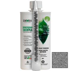 Затирка глянцевая эпоксидная двухкомпонентная для плиточных швов Demex (Демекс) Благородный серебристый 0,4 кг DGE-006