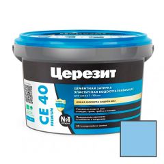 Затирка цементная эластичная Ceresit (Церезит) CE 40 Premium Небесная №80 2 кг