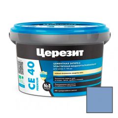 Затирка цементная эластичная Ceresit (Церезит) CE 40 Premium голубая №82 2 кг