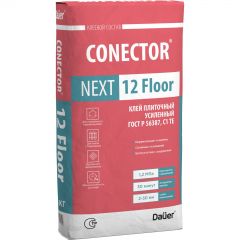 Клей для плитки Dauer (Дауэр) Conector Next 12 Floor Усиленный серый зимний (класс С1 ТЕ) 25 кг