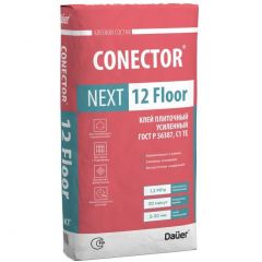 Клей для плитки Dauer (Дауэр) Conector Next 12 Floor Усиленный серый (класс С1 ТЕ) 25 кг