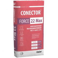 Клей для плитки Dauer (Дауэр) Conector Force 22 Max Высокоэффективный серый (класс С2 TЕ) 25 кг