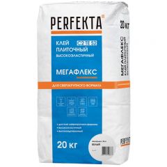 Клей для укладки крупноформатных плит Perfekta (Пэрфекта) Мегафлекс C2 TE S2 высокоэластичный белый 20 кг