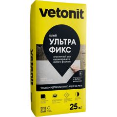 Клей эластичный для керамогранита любого формата Weber-Vetonit (Ветонит) Ультра Фикс 25 кг