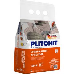 Смесь печная Plitonit (Плитонит) СуперКамин Огнеупор желтая 4 кг