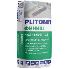 Ровнитель (наливной пол) Финишный Plitonit (Плитонит) финиш самовыравнивающийся быстротвердеющий 20 кг