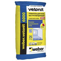 Базовая смесь ровнитель для пола быстротвердеющий Weber-Vetonit 6000 25 кг