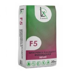 Шпатлевка цементная финишная фасадная Luxors F5, белая, 20 кг