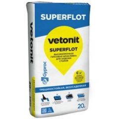 Шпаклевка гипсовая Vetonit (Gyproc) Superflot высокопрочная безусадочная белая 20 кг