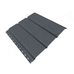 Софит Stynergy (Стинержи) Graphite45, 344х316х0,45 мм, Текстурированный полиэстер (Россия) Zn140, тройной, полная перфорация RAL7011 (железно-серый) м2