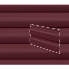 Сайдинг Stynergy (Стинержи) Блок-хаус гофрированный, 365х335х0,45 мм, Полиэстер (Россия) Zn100 RAL3005 (винно-красный) м2