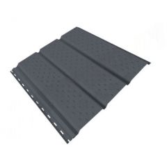 Софит Stynergy (Стинержи) Graphite45, 344х316х0,45 мм, Текстурированный полиэстер (Россия) Zn140, тройной, полная перфорация RAL7024 (графитовый серый) м2