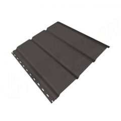 Софит Stynergy (Стинержи) Graphite45, 344х316х0,45 мм, Текстурированный полиэстер (Россия) Zn140, тройной, центральная перфорация RR32 (серо-коричневый) м2