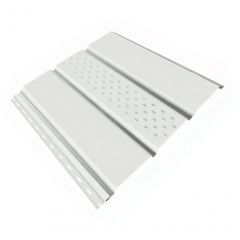 Софит Stynergy (Стинержи) 344х316х0,45 мм, Полиэстер (Россия) Zn100, тройной, центральная перфорация RAL9003 (сигнальный белый) м2