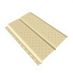 Софит Stynergy (Стинержи) Евробрус, 367х345х0,45 мм, Полиэстер (Россия) Zn100, перфорированный RAL1014 (слоновая кость) м2