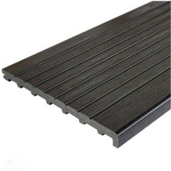 Ступень ДПК полнотелая крупный вельвет Latitudo (Латитудо) Step-320 Графит 24х320х3000-4000 мм