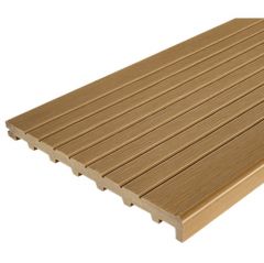 Ступень ДПК полнотелая крупный вельвет Latitudo (Латитудо) Step-320 Орех 24х320х3000-4000 мм