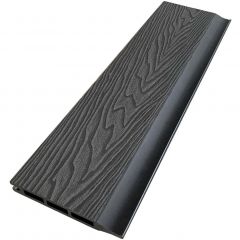 Заборная панель ДПК двухсторонняя пустотелая шип-паз 3D фактура дерева Latitudo (Латитудо) EasyDecking Wood-X Черное дерево 20х146х2210-3010 мм