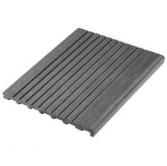 Ступень ДПК полнотелая крупный вельвет Latitudo (Латитудо) Step-342 Серый 23х342х3000-4000 мм