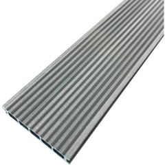 Террасная доска ДПК двухсторонняя пустотелая шовная тиснение под вельвет Latitudo (Латитудо) Euro Серый 27х139х3000-4000-6000 мм