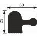 Заглушка Cosca Decor (Коска) ZL007, 30х23, 2800 мм, левая, для рейки RX007, Экополимер