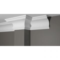 Карниз Decor-Dizayn (Декор-Дизайн) 2000х152х100 мм, Коллекция Estet (Эстет), Белый, Полистирол, DD522