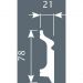 Плинтус потолочный Cosca Decor (Коска) PX001, 78х21, 2000 мм, Белый Экополимер