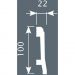 Плинтус потолочный Cosca Decor (Коска) PX022, 100х22, 2000 мм, Белый Экополимер