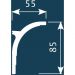 Карниз под подсветку Cosca Decor (Коска) KX045, 85х55, 2000 мм, Экополимер