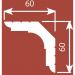Карниз Cosca Decor (Коска) KX006, 60х60, 2000 мм, Экополимер