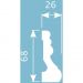 Молдинг Cosca Decor (Коска) MX043, 68х26, 2000 мм, Экополимер