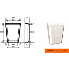 Фасадный замок Lepninaplast (Лепнинапласт), 240х70х300 мм, Пенополистирол, ЗВ-300/3