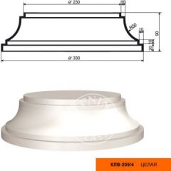 Колонна составная для фасада Lepninaplast (Лепнинапласт), База, 330х90х330 мм, Пенополистирол, КЛВ-205/4 FULL